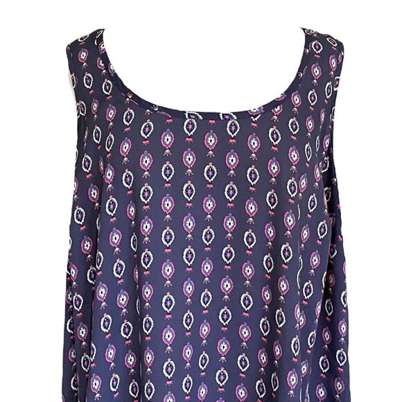 Torrid Womens Plus Sz 2X Gray Mandala Georgette Hi Lo Tank Top Pleated Back - Picture 3 of 6